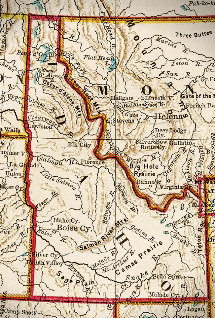 Map of the state of Idaho