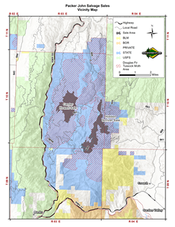 tussock moth infestation vicinity map