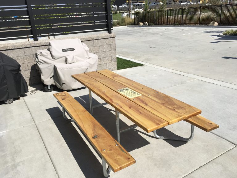 Picture of a silver maple picnic table